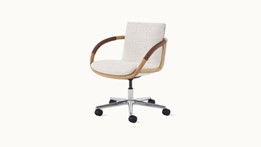 Full Loop office chair in Oak and Capri Snow with five-star base on casters.